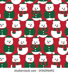 Christmas Snowman seamless pattern design for website graphics, fashion textile