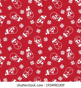 Christmas Snowman seamless pattern design for website graphics, fashion textile