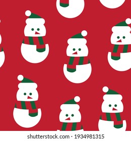 Diseño de patrón impecable de Snowman de Navidad para gráficos de sitios web, textil de moda
