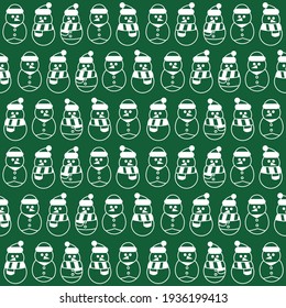 Weihnachtsschneemann nahtloses Muster-Design für Website-Grafiken, Modetextilien
