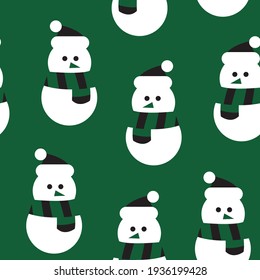 Christmas Snowman seamless pattern design for website graphics, fashion textile