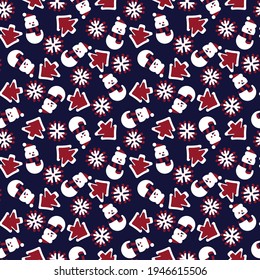 Diseño de patrón impecable de Snowman de Navidad para gráficos de sitios web, textil de moda