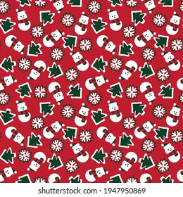 Diseño de patrón impecable de Snowman de Navidad para gráficos de sitios web, textil de moda