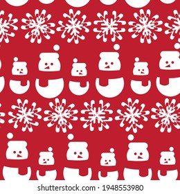 Christmas Snowman seamless pattern design for website graphics, fashion textile