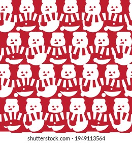 Christmas Snowman seamless pattern design for website graphics, fashion textile