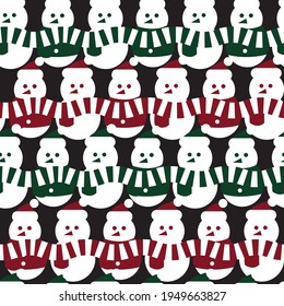 Christmas Snowman seamless pattern design for website graphics, fashion textile