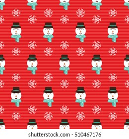 Christmas snowman seamless vector pattern design