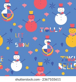 Weihnachtsschneemann-Set nahtlos