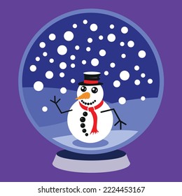 Christmas Snowman in a Snow Globe