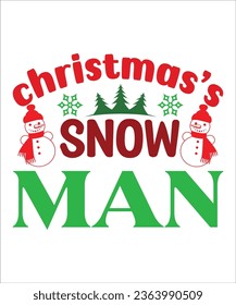 Christmas Snowman SVG, Snowman Ornament T-shirt, Snowman Cut File, Christmas Svg, Christmas Snowman Png, Typography Design,christmas Design, Cut Files
