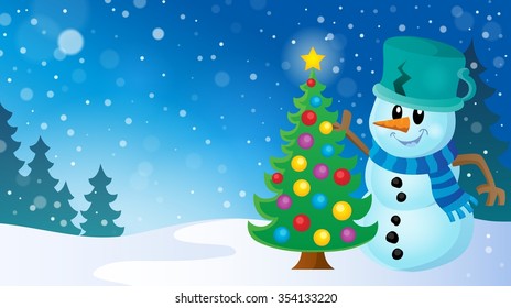 Christmas snowman theme image 8 - eps10 vector illustration.