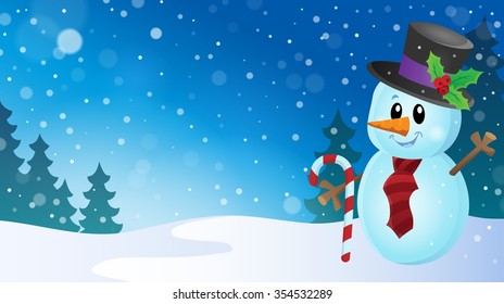Christmas snowman theme image 9 - eps10 vector illustration.