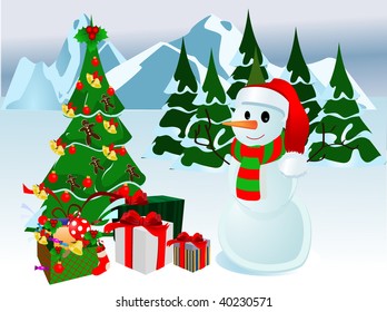  christmas snowman vector