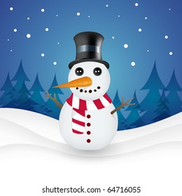 Christmas snowman in vector