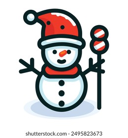 Christmas snowman vector. Snowman cartoon