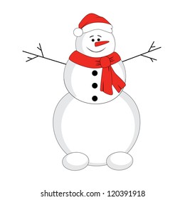 Christmas snowman. Vector character