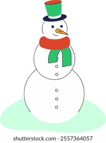 A Christmas snowman vector features a cheerful snowman with festive elements like scarves, hats, or snowflakes, perfect for holiday designs, cards, and decorations.