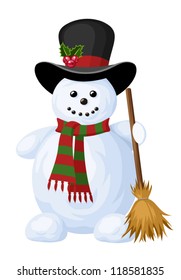 Christmas snowman  Vector illustration 