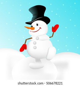 Christmas snowman vector illustration