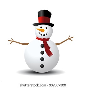 Christmas Snowman vector illustration art