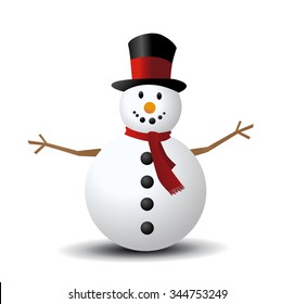 Christmas Snowman vector illustration art