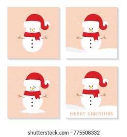 Christmas Snowman Vector Illustration Background
