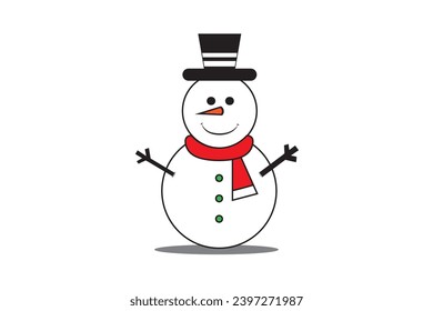 Christmas snowman vector, illustration character with high quality isolated on white background. 