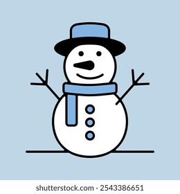 Navidades Vector de muñeco de nieve aislado icono. Signo de invierno. Símbolo del gráfico para el diseño del Sitio web y de los App del viaje y del turismo, logotipo, App, UI