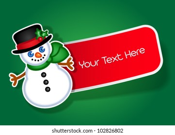 Christmas Snowman vector sticker / label