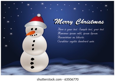 Christmas snowman, vector template