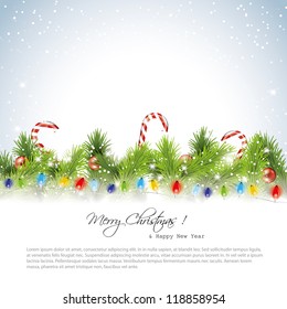 Christmas snowy background with place for text