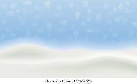 Christmas, Snowy landscape. Holiday winter landscape for Merry Christmas and Happy new year. - vector illustration