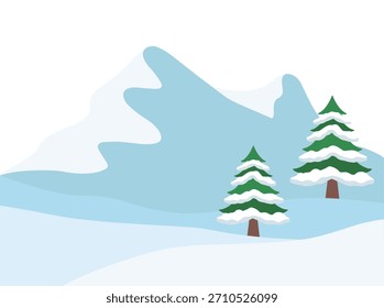 Weihnachten Schneebaum und Berg