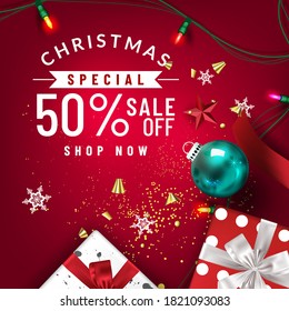 Christmas social media pomote,promotion post templates.post square frame for social media