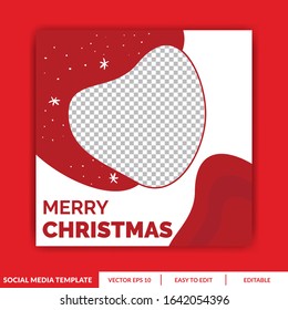 Christmas Social Media post template design. for e-commerce sale promo discount. Can use for advertisement, web design, gift card, coupon, flyer, poster, and promotion.
