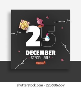 christmas social media post template web banner for promotions your product.