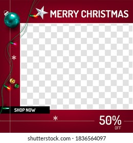 Christmas social media promote,promotion post templates.post square frame for social media set.