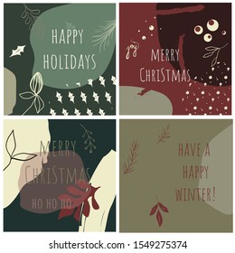 Christmas social media textures. Background for stories. Trendy creative template. 