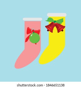 christmas sock with bell and ball fit for symbol