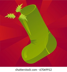 christmas sock with berry