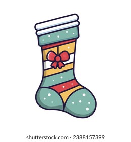 christmas sock with bow icon vector illustration design graphic vector illustration graphic design