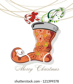 Christmas sock with candy canes