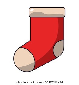 Christmas sock cartoon isolated cartoon vector illustration graphic design