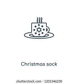 Christmas sock concept line icon. Linear Christmas sock concept outline symbol design. This simple element illustration can be used for web and mobile UI/UX.