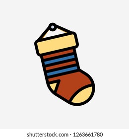 Christmas sock concept line icon. Christmas sock concept outline symbol design. Can be used for web and mobile UI/UX. Modern vector style.