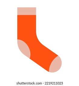 Christmas sock cute flat vector illustration on isolated background. Santa's socks