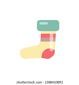 Christmas sock decoration filled outline icon, line vector sign, linear colorful pictogram isolated on white. Symbol, logo illustration. Pixel perfect vector graphics