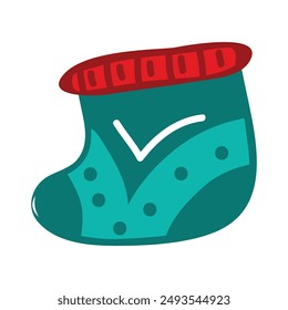 Christmas sock decoration icon illustration design.