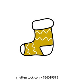 Christmas sock doodle icon