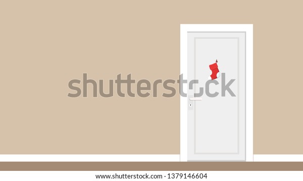 Christmas Sock Door Vector Wallpaper Free Stock Vector Royalty